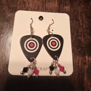 BULLSEYES  GUITAR PICK EARRINGS